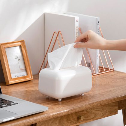 White Plastic Household Simple Tissue Box