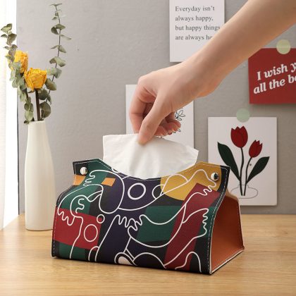 Nordic PU Leather Tissue Box Pumping Case